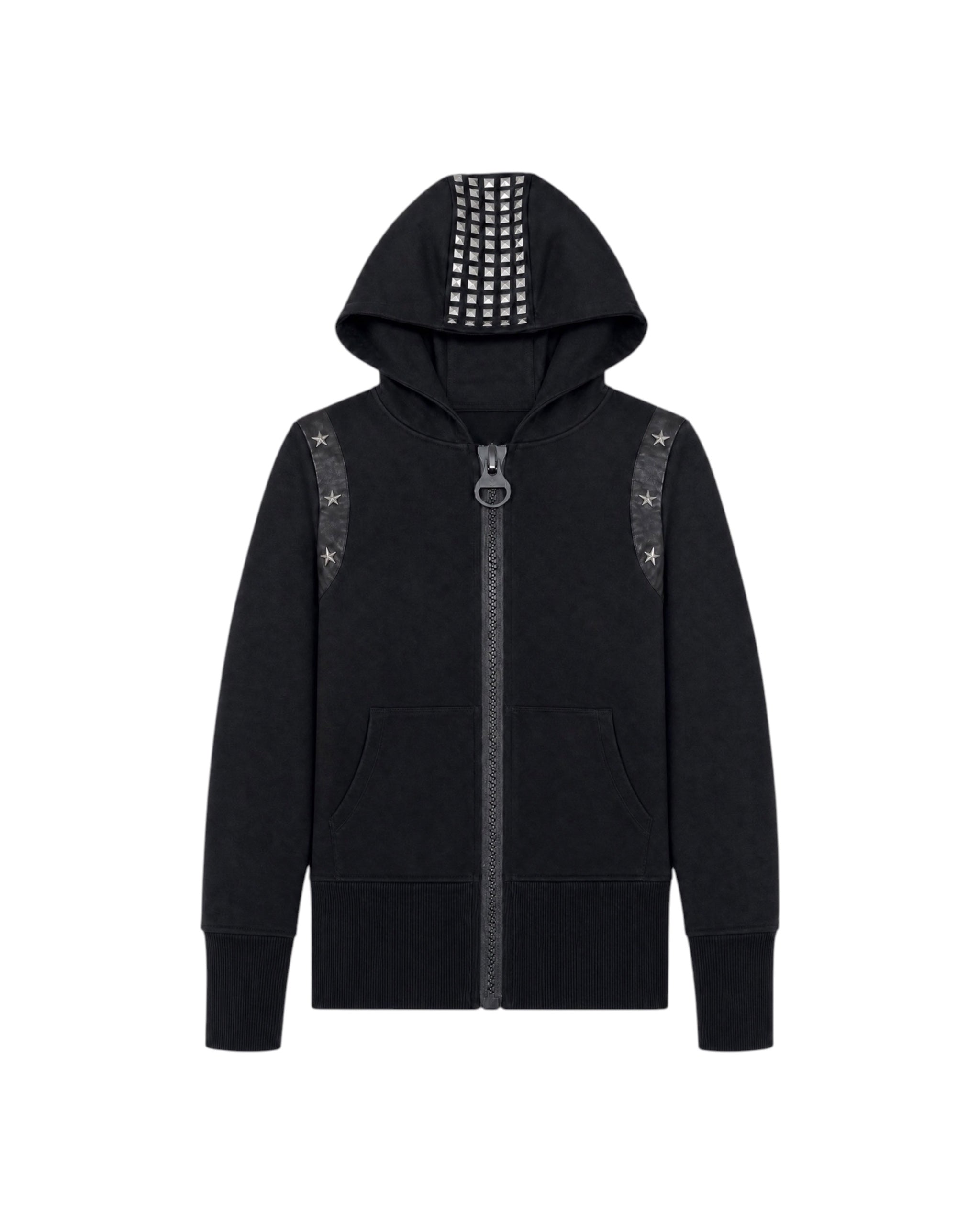 Star-Studded Slim Zip Hoodie by NUMBASIA, product view