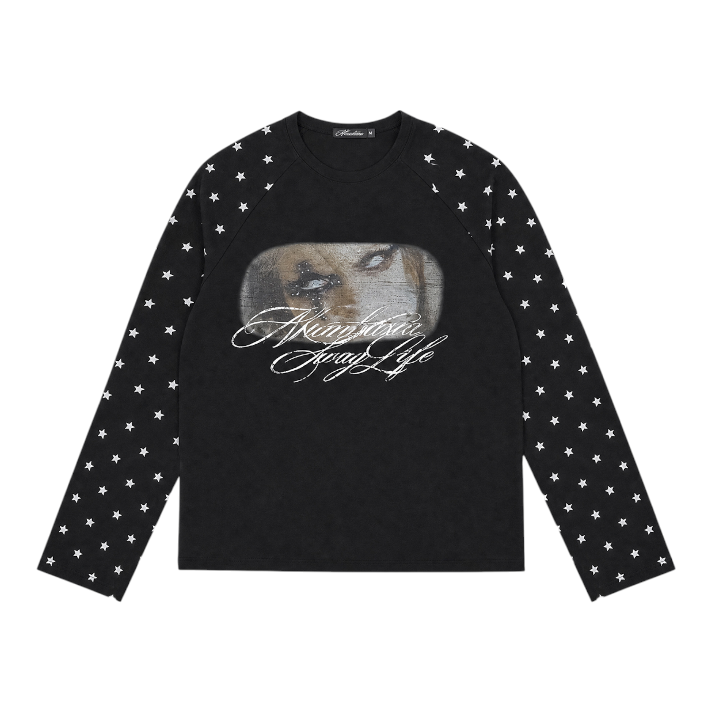 Star Girl Graphic Raglan Long Sleeve T-Shirt by NUMBASIA, front view