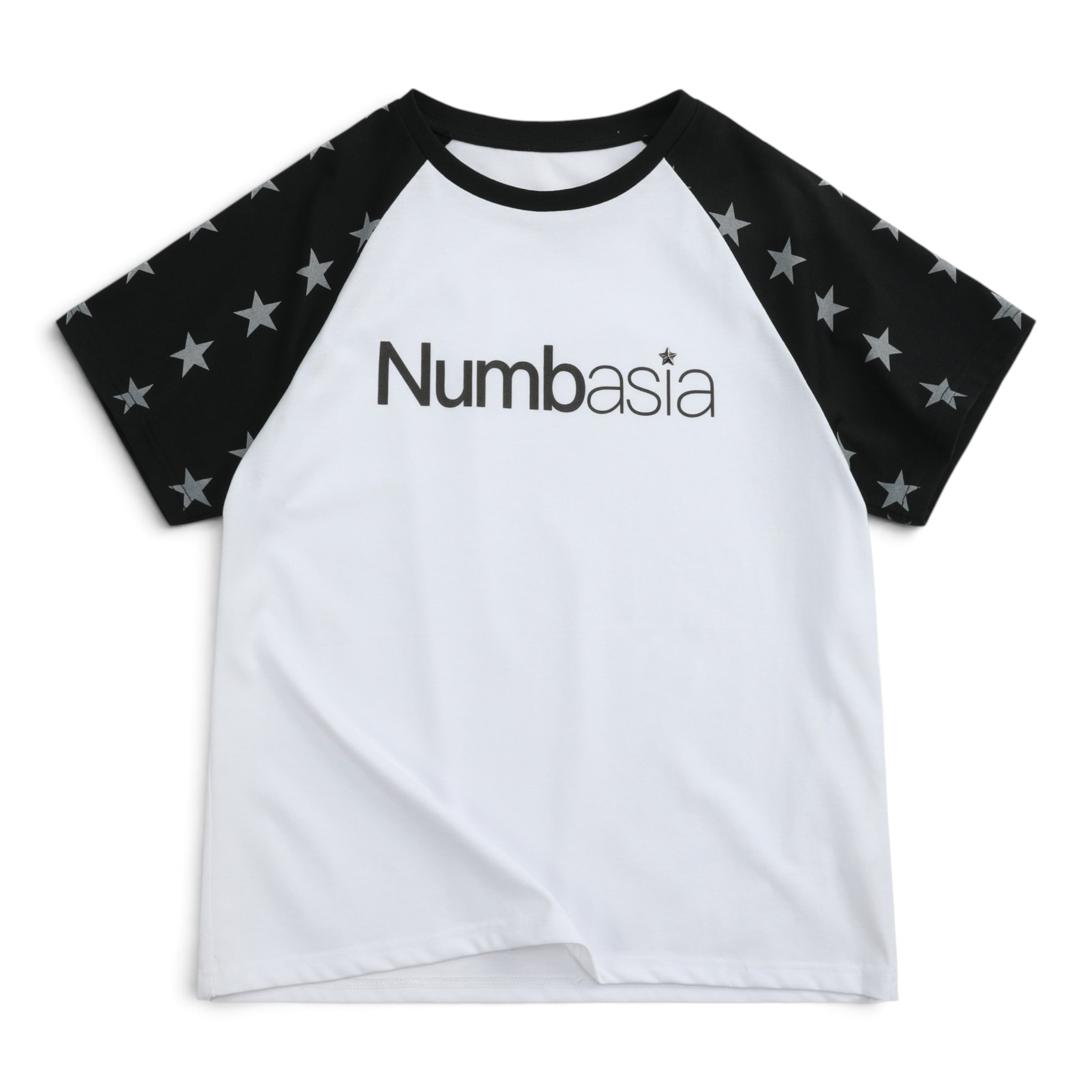Star Raglan Rhinestone Logo T-Shirt by NUMBASIA, product view