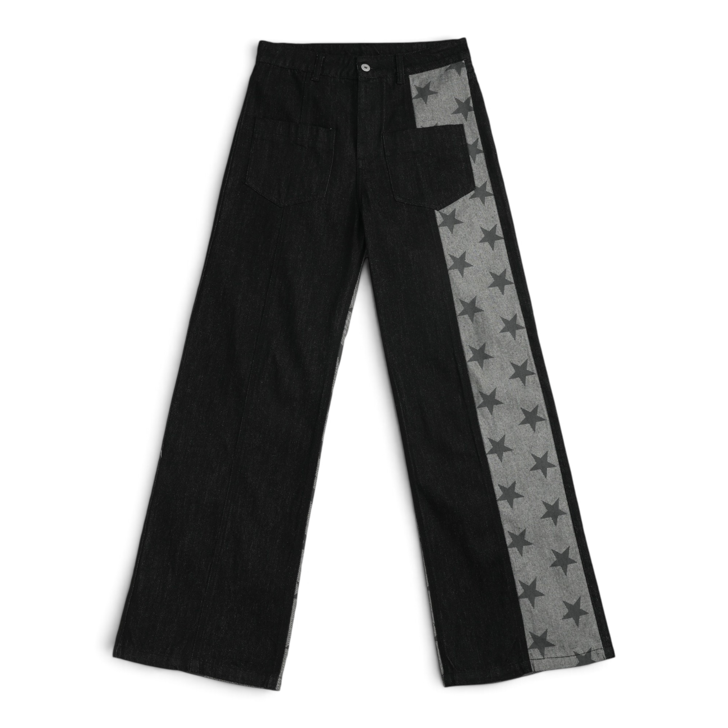 Star Panel 13oz Straight-Leg Raw Denim Jeans by NUMBASIA, product view