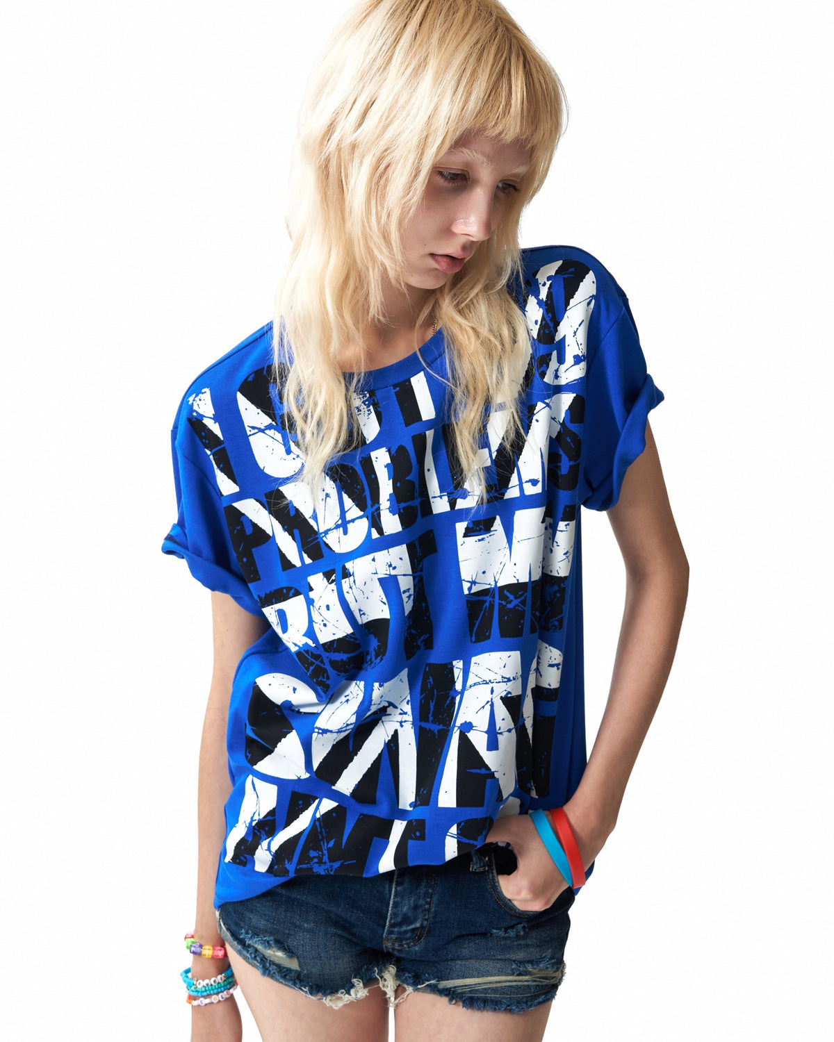 SWAGLIFE Union Jack Fitted T-Shirt by NUMBASIA, on a model