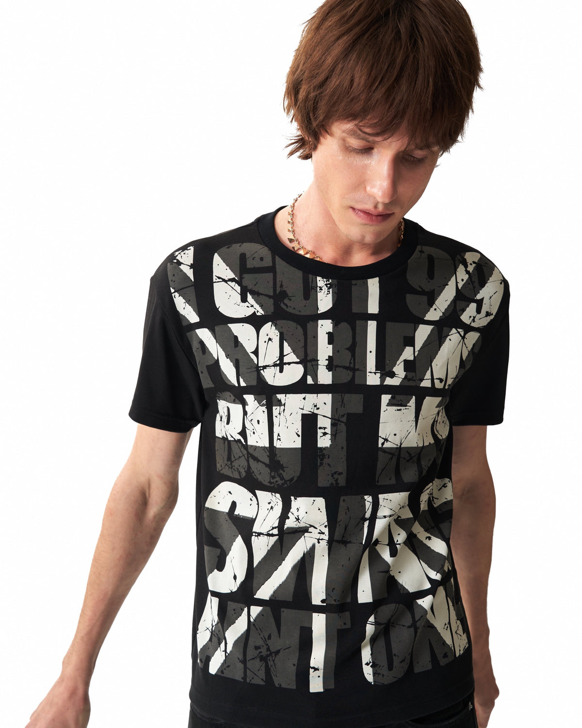 SWAGLIFE Union Jack Fitted T-Shirt by NUMBASIA, on a model