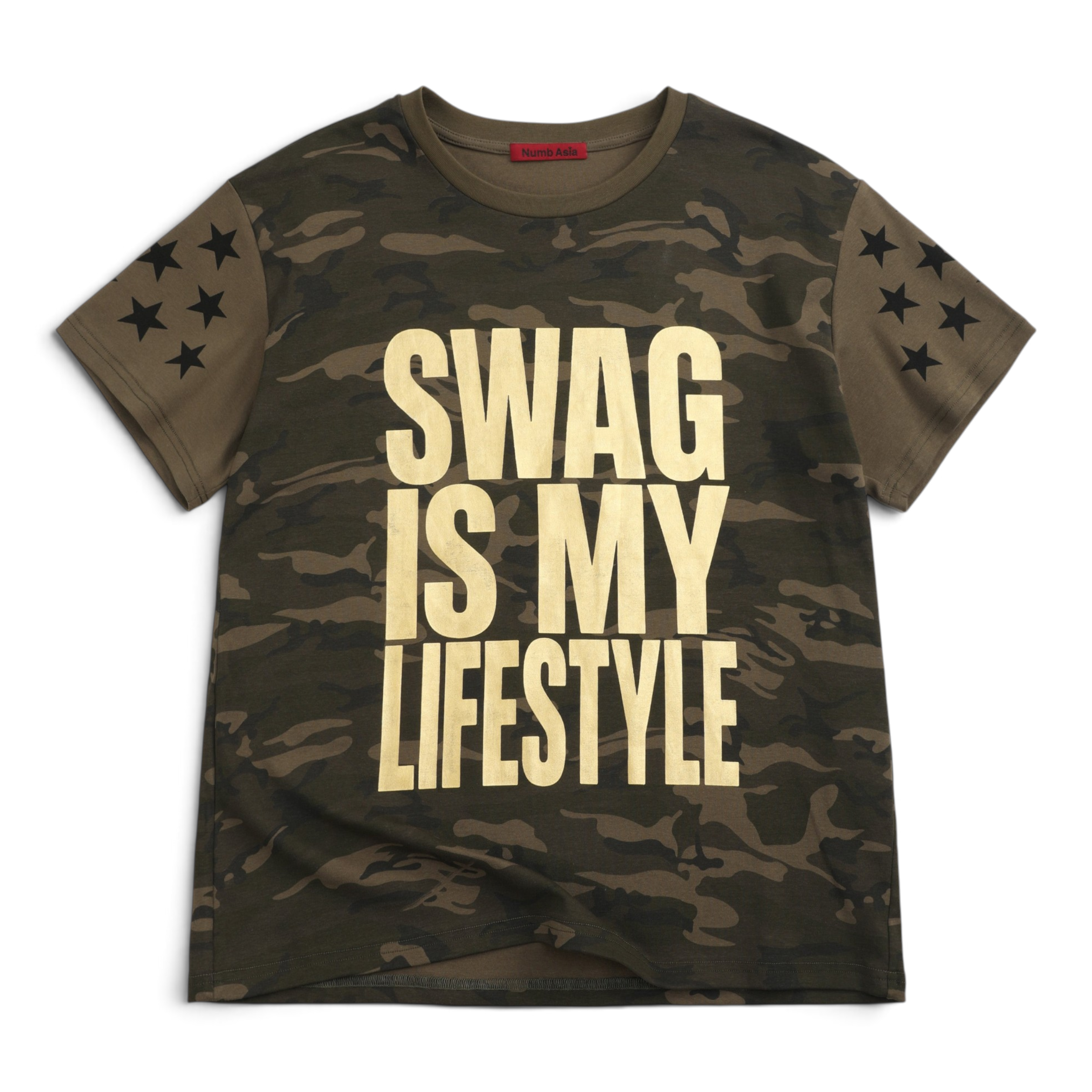 SWAG LIFESTYLE Metallic Camo Star T-Shirt by NUMBASIA, product view