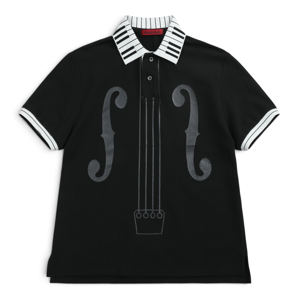 Piano Collar Music Note Glitter Polo by NUMBASIA, product view