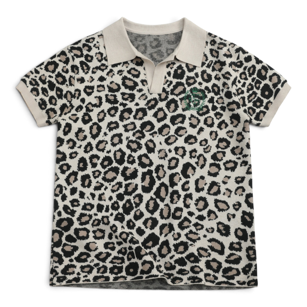 PARTYBOY Leopard Jacquard Knit Polo by NUMBASIA, product view
