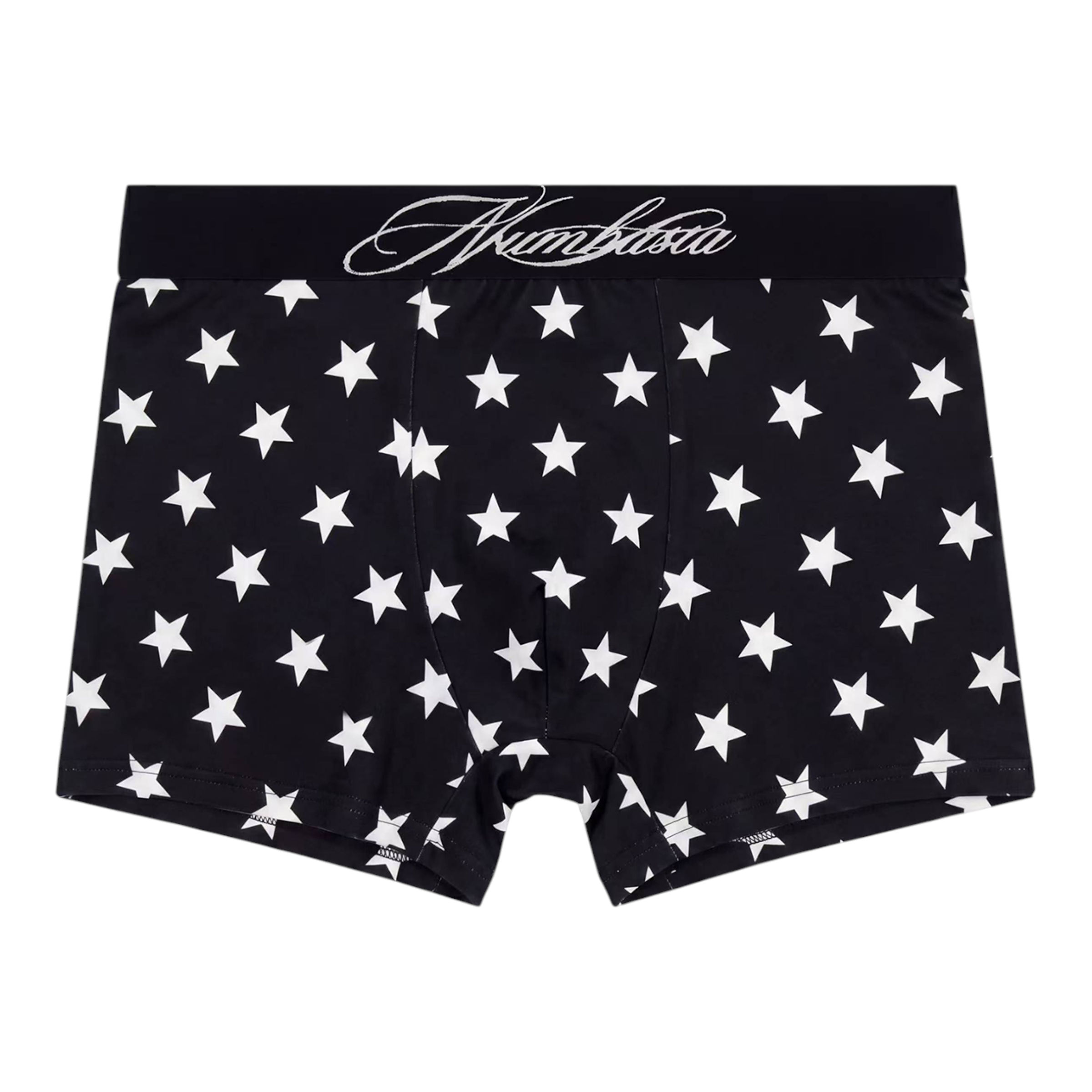 Printed Modal Boxer Briefs by NUMBASIA, star print, front view