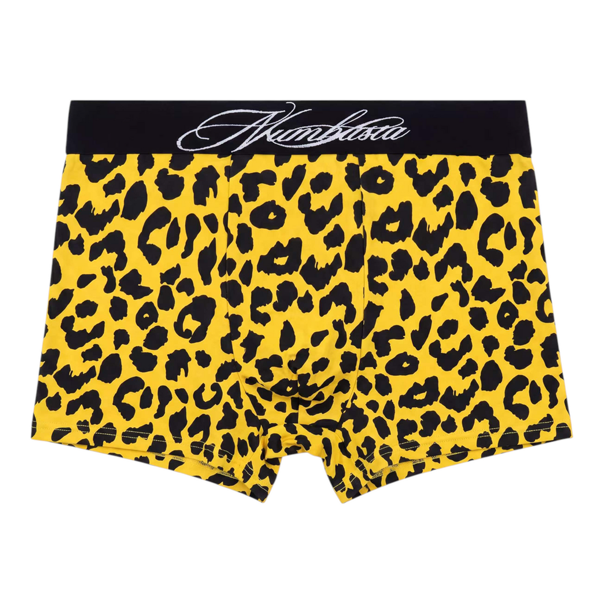 Printed Modal Boxer Briefs by NUMBASIA, leopard print, front view