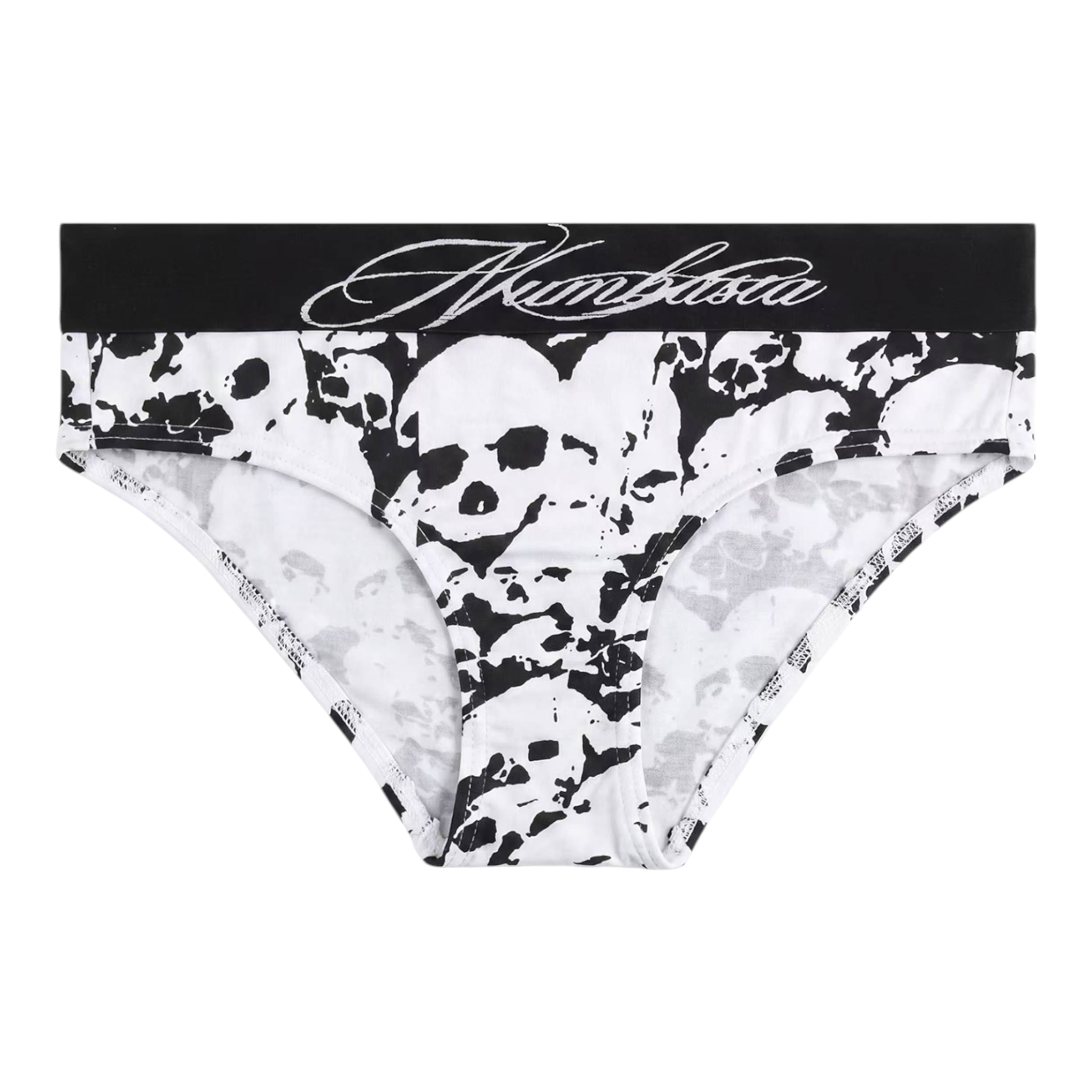 Printed Modal Briefs by NUMBASIA, black-and-white print, front view