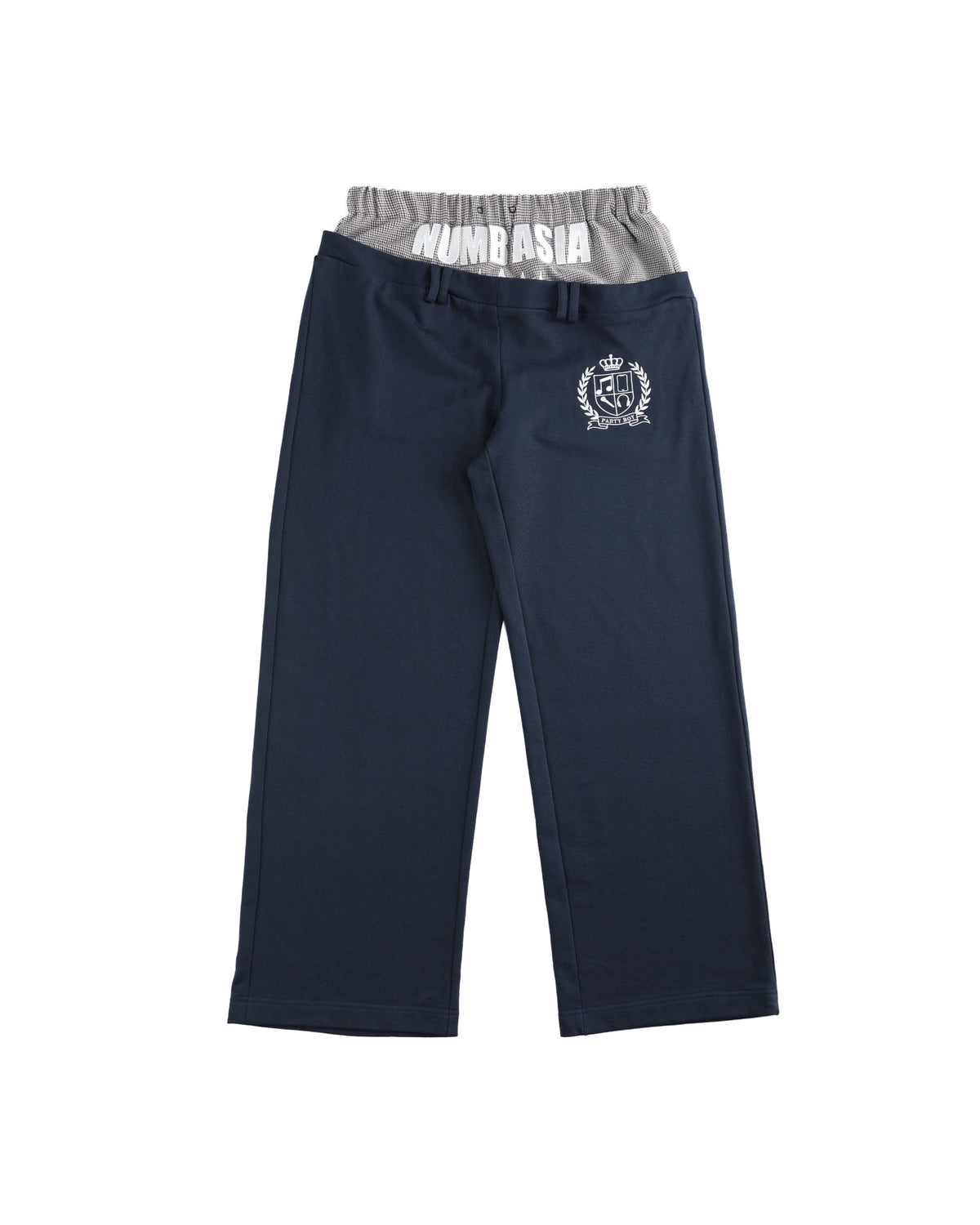 Star Embroidered Double-Waist Baggy Sweatpants by NUMBASIA, product view