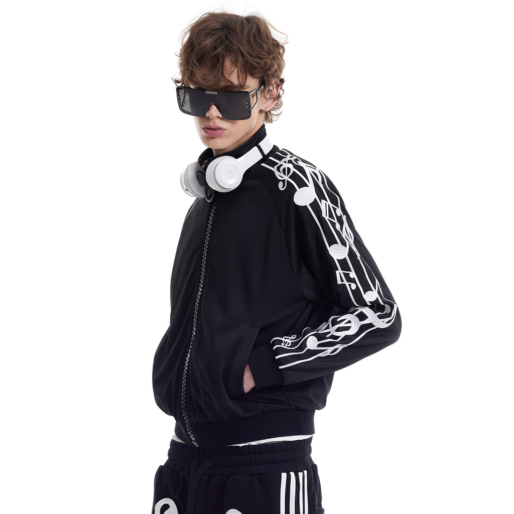NUMBASIA Violin Embroidered Oversized-Zip Track Jacket — NA0018