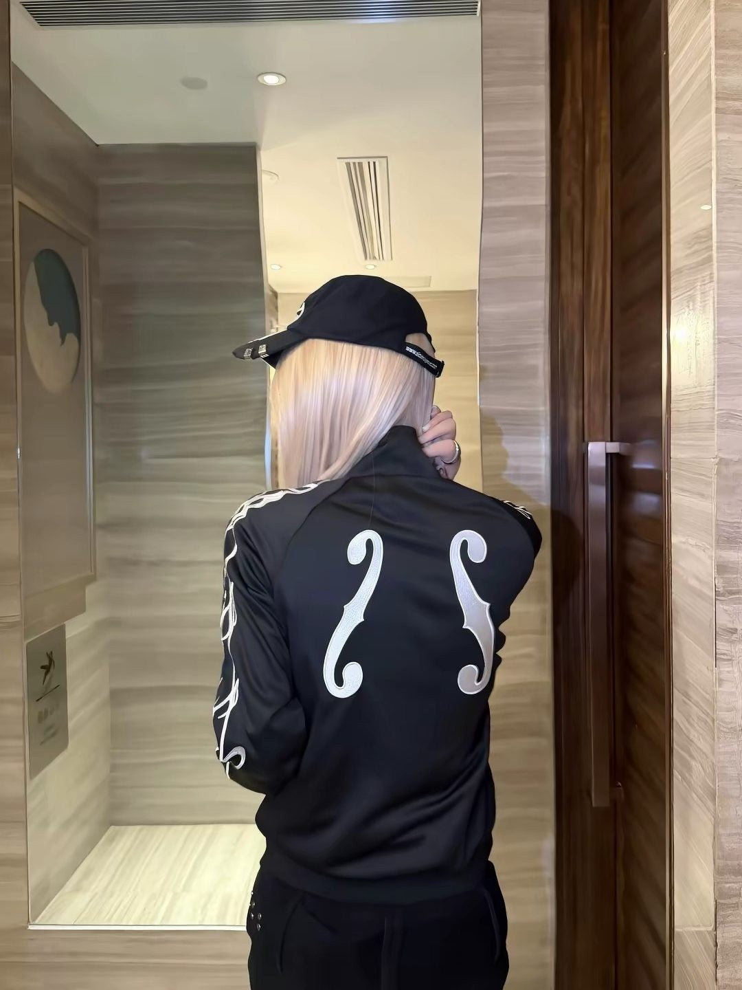 NUMBASIA Violin Embroidered Oversized-Zip Track Jacket — NA0018