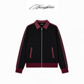 NUMBASIA Flag Embroidered Contrast Faux Suede Jacket — NA0020