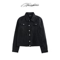 NUMBASIA TYPE SWAG Waxed Cropped Denim Jacket — NA0021