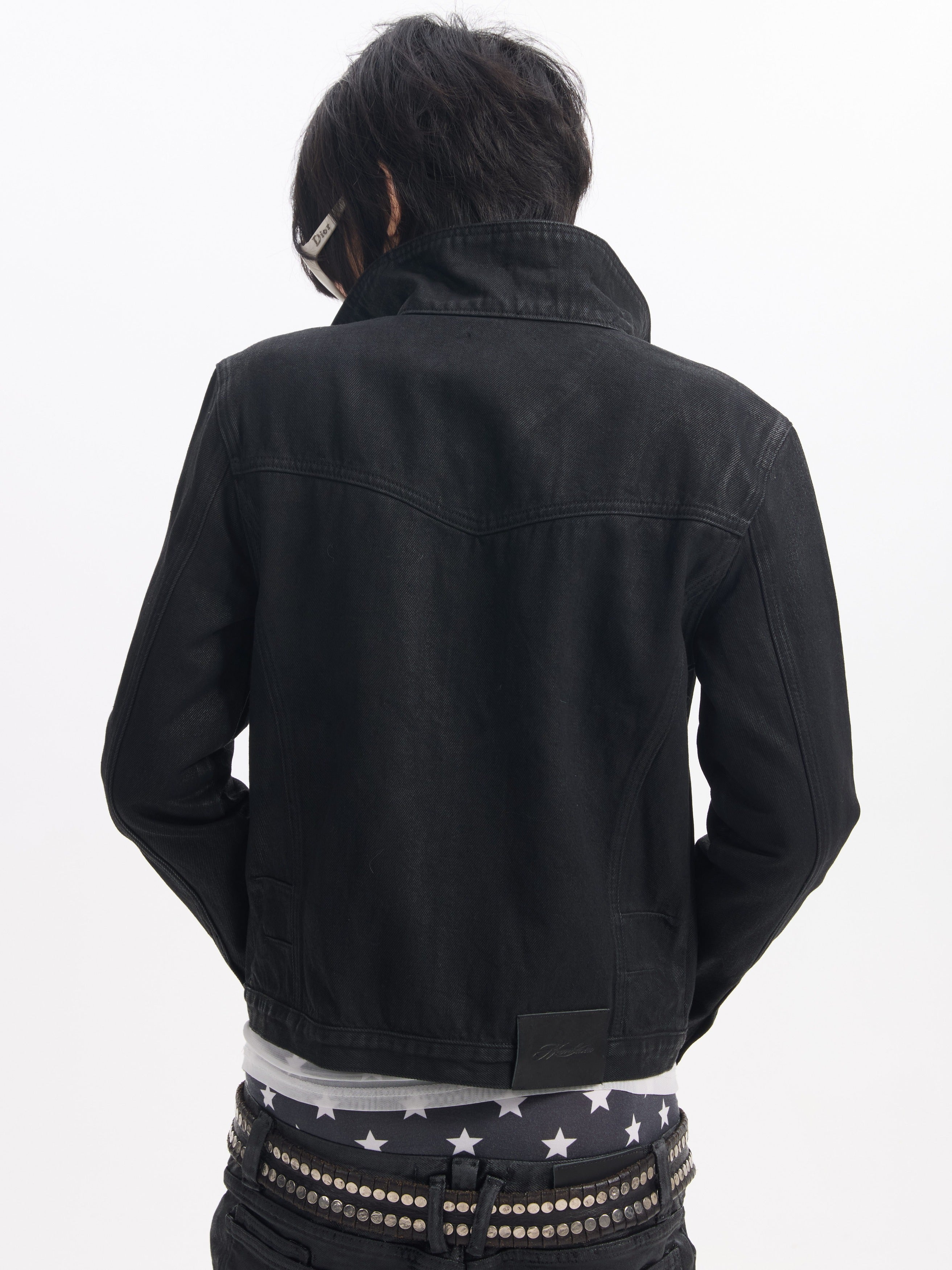 NUMBASIA TYPE SWAG Waxed Cropped Denim Jacket — NA0021