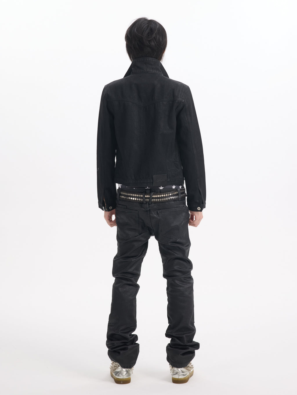 NUMBASIA TYPE SWAG Waxed Cropped Denim Jacket — NA0021