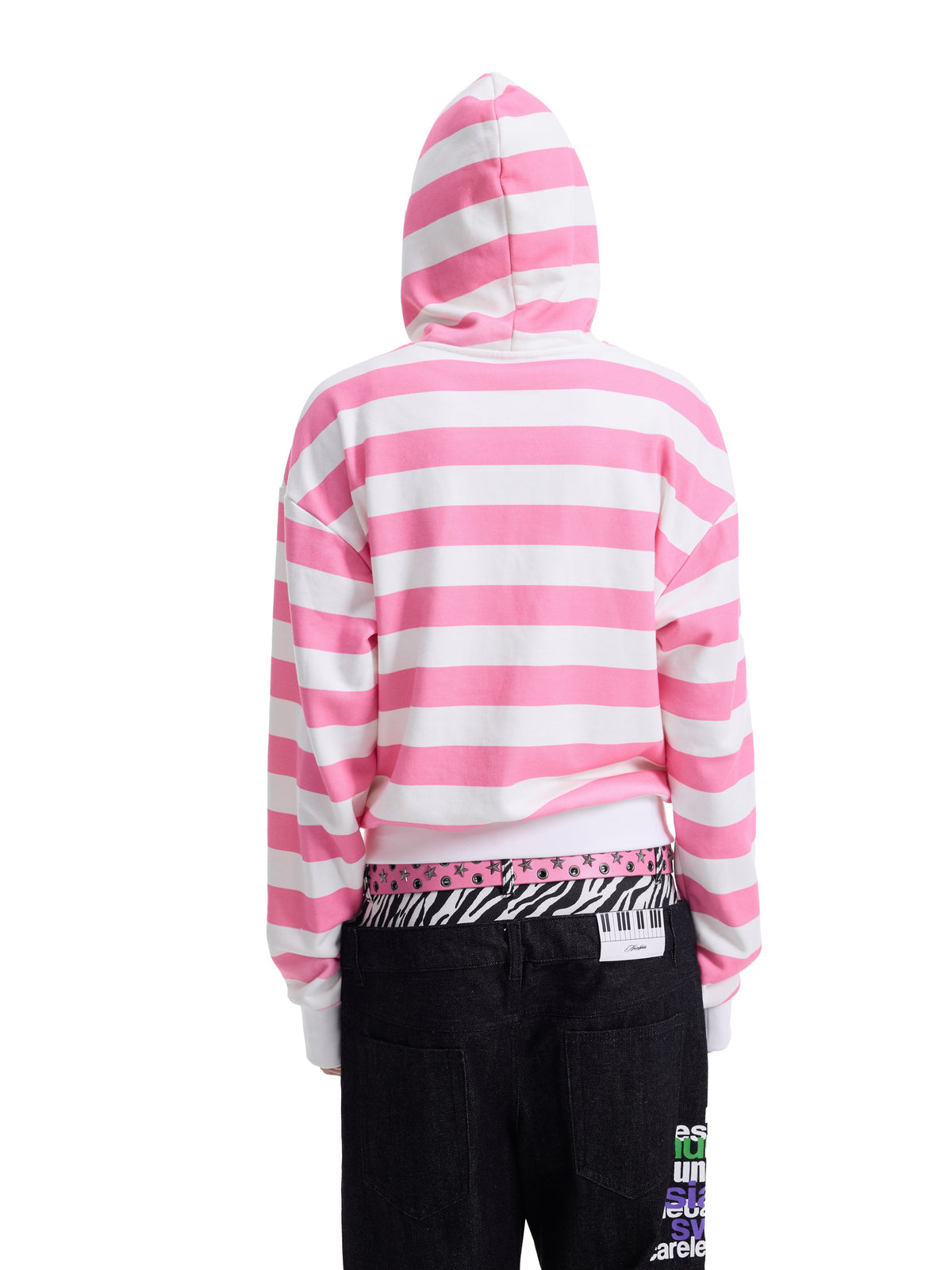 NUMBASIA SWAG Glitter Striped Zip Hoodie — NA0034