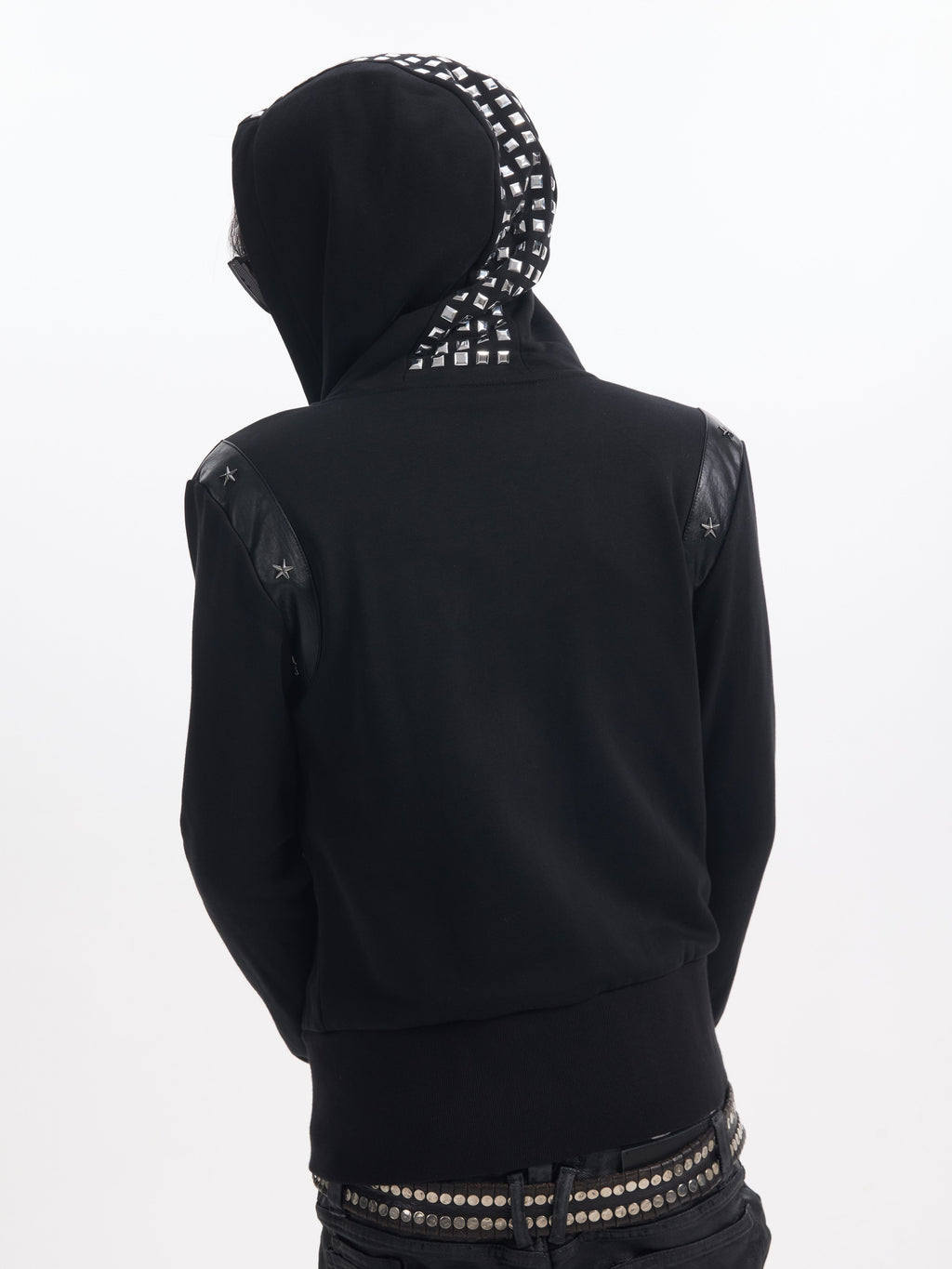 NUMBASIA Star-Studded Slim Zip Hoodie — NA0037