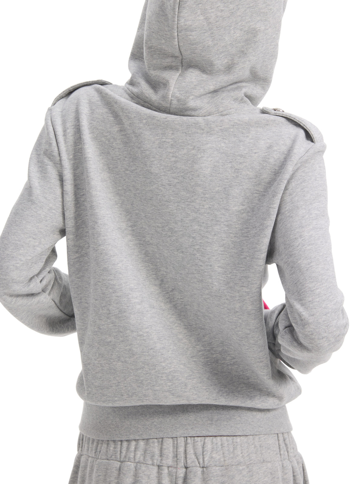 NUMBASIA Baroque Detail Oversized Pink Zip Hoodie — NA0064