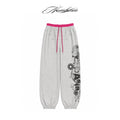 NUMBASIA Double-Waist Baroque Print Baggy Joggers — NA0077