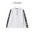 NUMBASIA Speaker Sleeve Print Henley Long Sleeve T-Shirt — NA0119