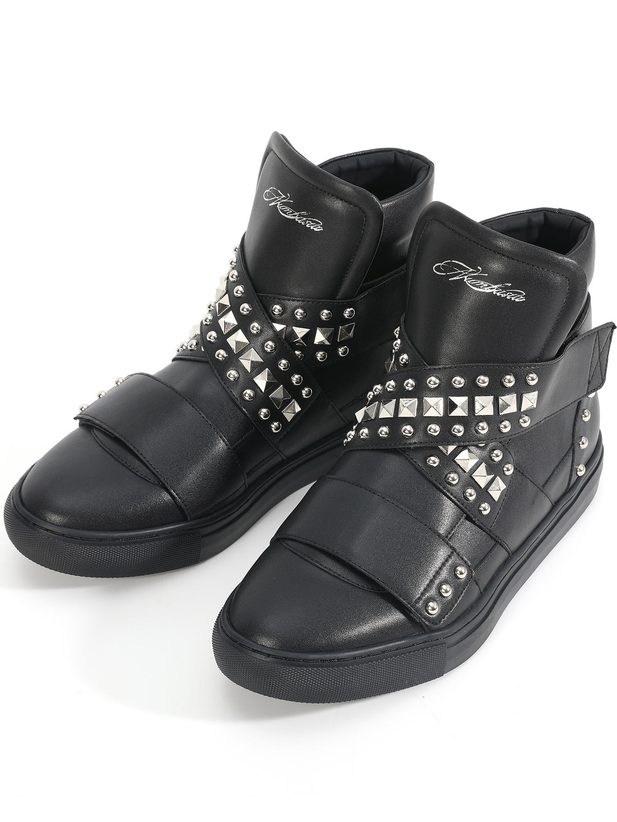 NUMBASIA Studded Multi-Strap High-Top Sneakers — NA6001