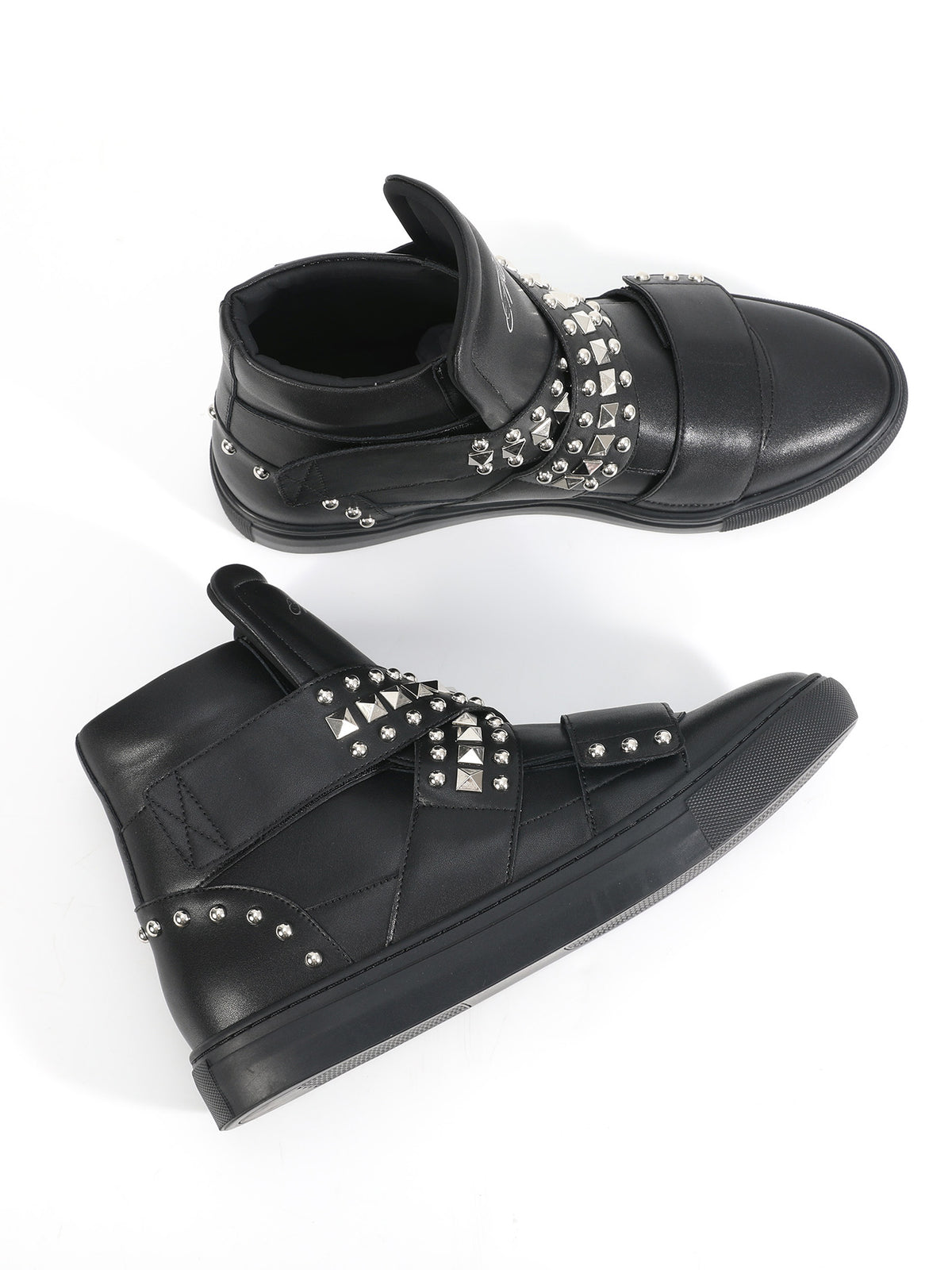 NUMBASIA Studded Multi-Strap High-Top Sneakers — NA6001