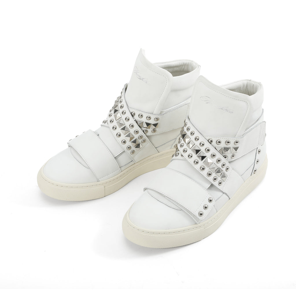 NUMBASIA Studded Multi-Strap High-Top Sneakers — NA6001
