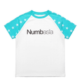 NUMBASIA Star Raglan Rhinestone Logo T-Shirt — NA6019C front