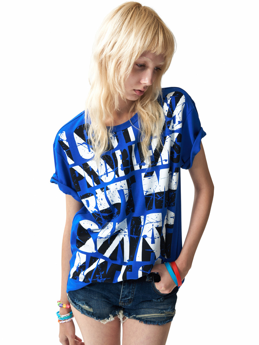 NUMBASIA SWAGLIFE Union Jack Fitted T-Shirt — studio model view 3