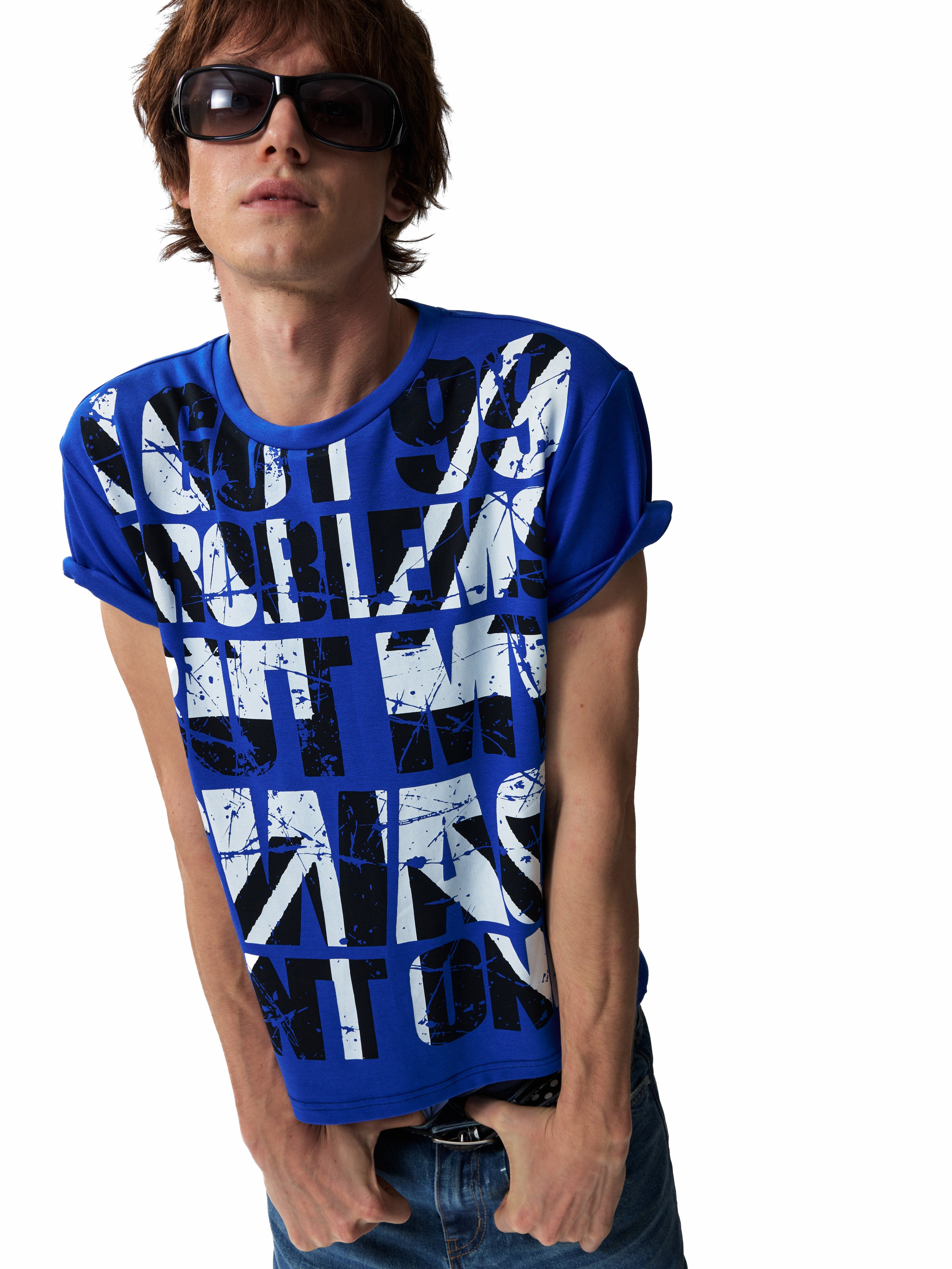 NUMBASIA SWAGLIFE Union Jack Fitted T-Shirt — studio model view 1