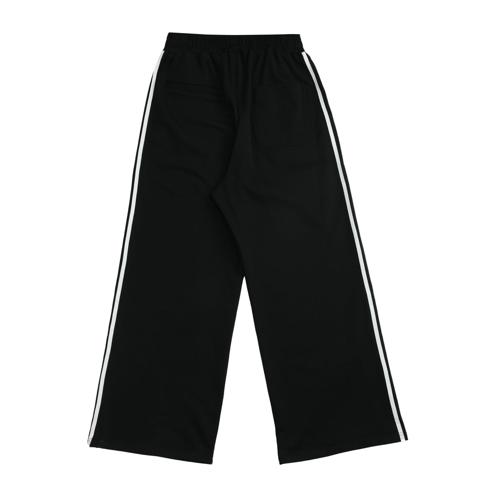 NUMBASIA Violin Applique Striped Wide-Leg Sweatpants — NA6032A back