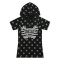NUMBASIA Metallic Baroque Polka Dot Hooded Henley T-Shirt — NA6034A front