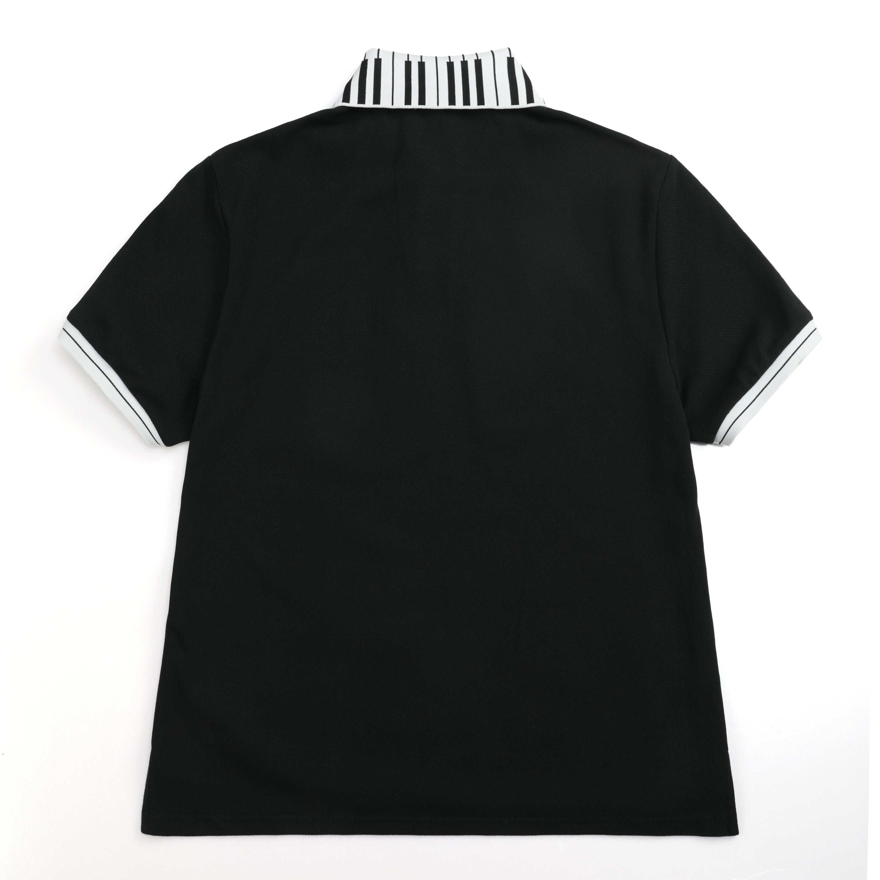 NUMBASIA Piano Collar Music Note Glitter Polo — NA6037A back