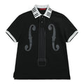 NUMBASIA Piano Collar Music Note Glitter Polo — NA6037A front