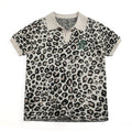 NUMBASIA PARTYBOY Leopard Jacquard Knit Polo — NA6040A front