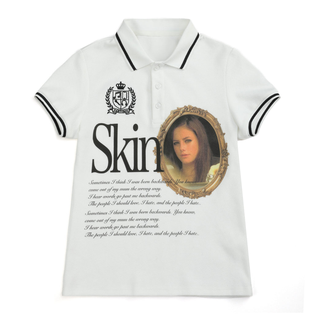 NUMBASIA Skins Portrait Embroidered Polo — NA6042A front