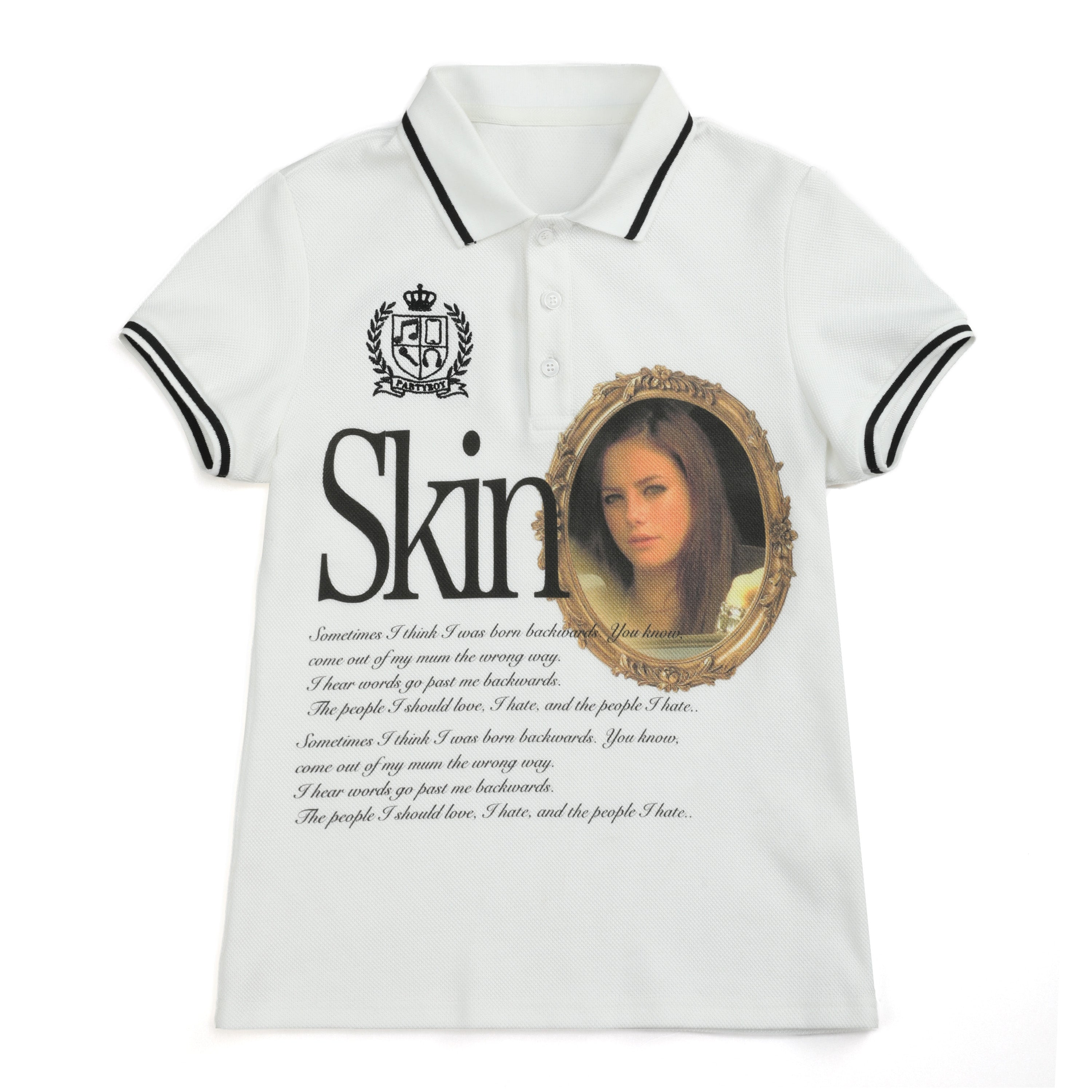 NUMBASIA Skins Portrait Embroidered Polo — NA6042A front