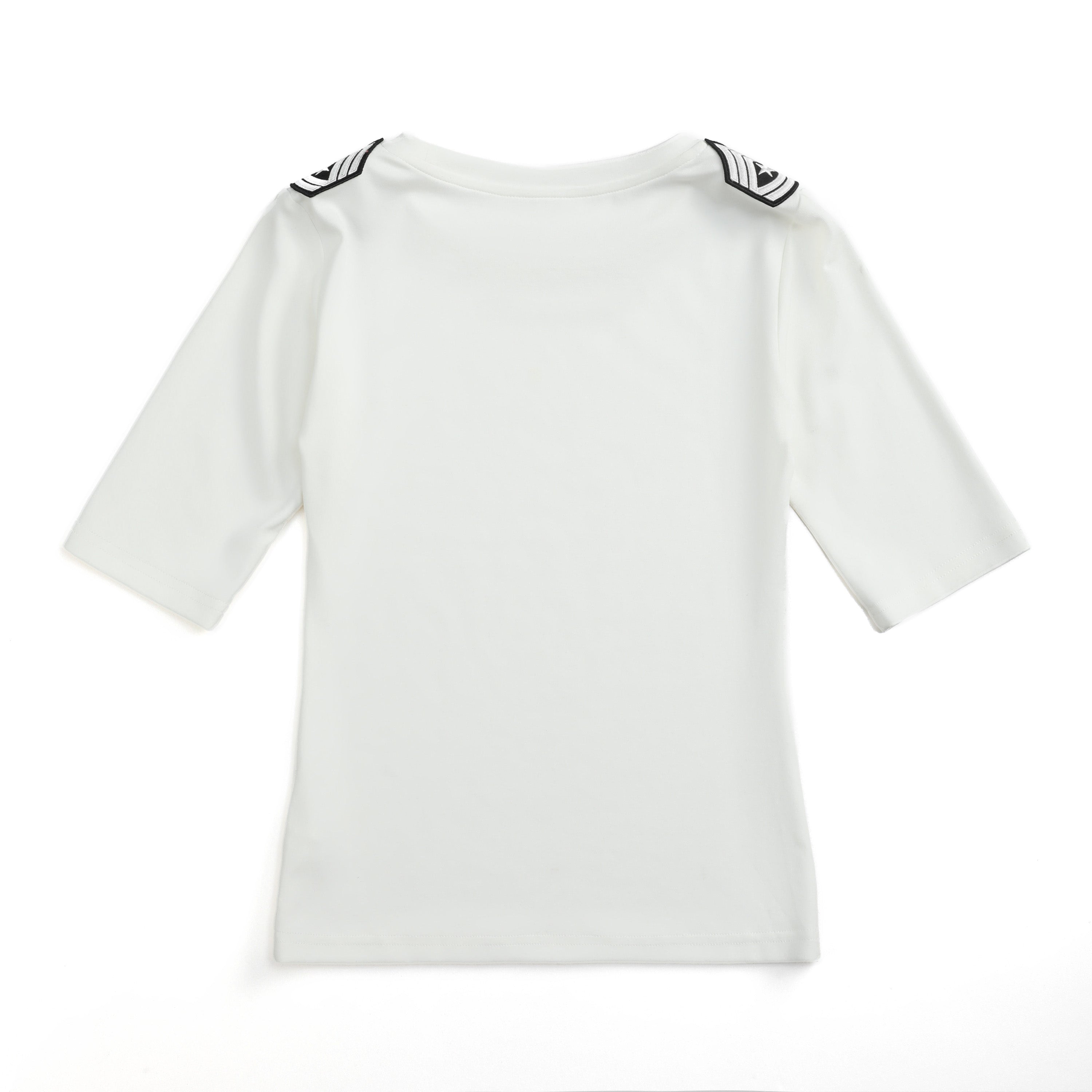 NUMBASIA Chain and Cross Graphic Scoop-Neck T-Shirt — NA6046A back