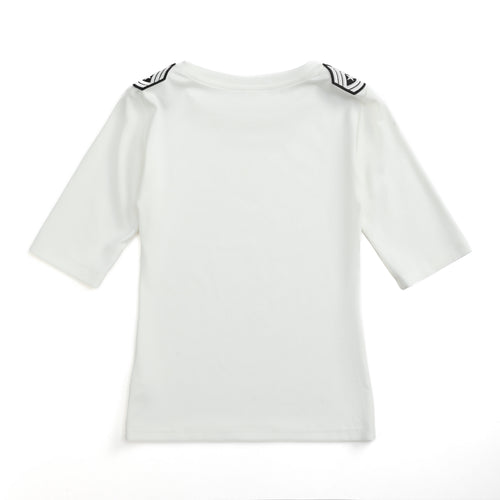 NUMBASIA Chain and Cross Graphic Scoop-Neck T-Shirt — NA6046A back