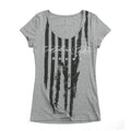 NUMBASIA Distressed Flag Graphic Scoop-Neck T-Shirt — NA6047A front