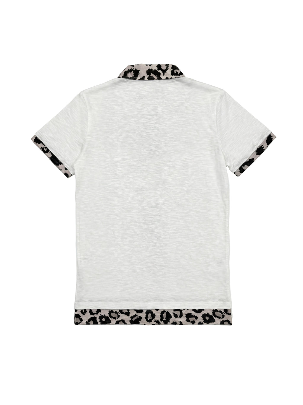 NUMBASIA Leopard Union Jack Layered-Look Polo — NA6132