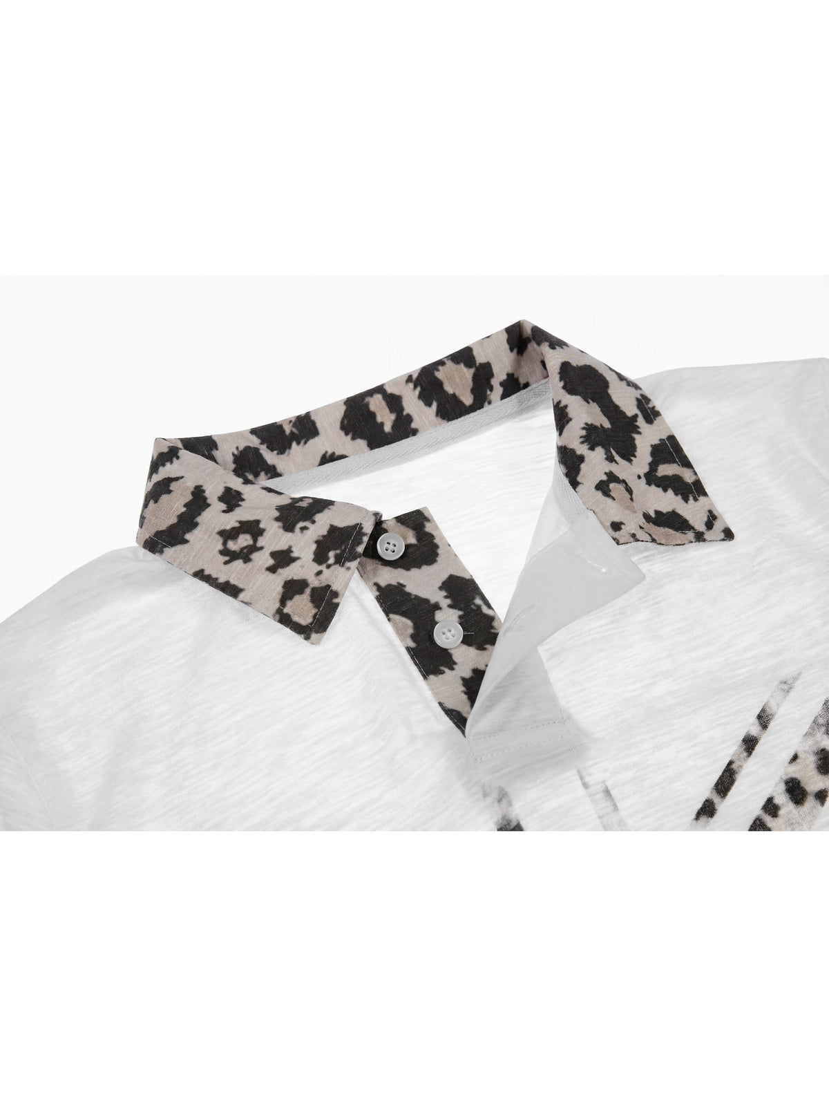 NUMBASIA Leopard Union Jack Layered-Look Polo — NA6132