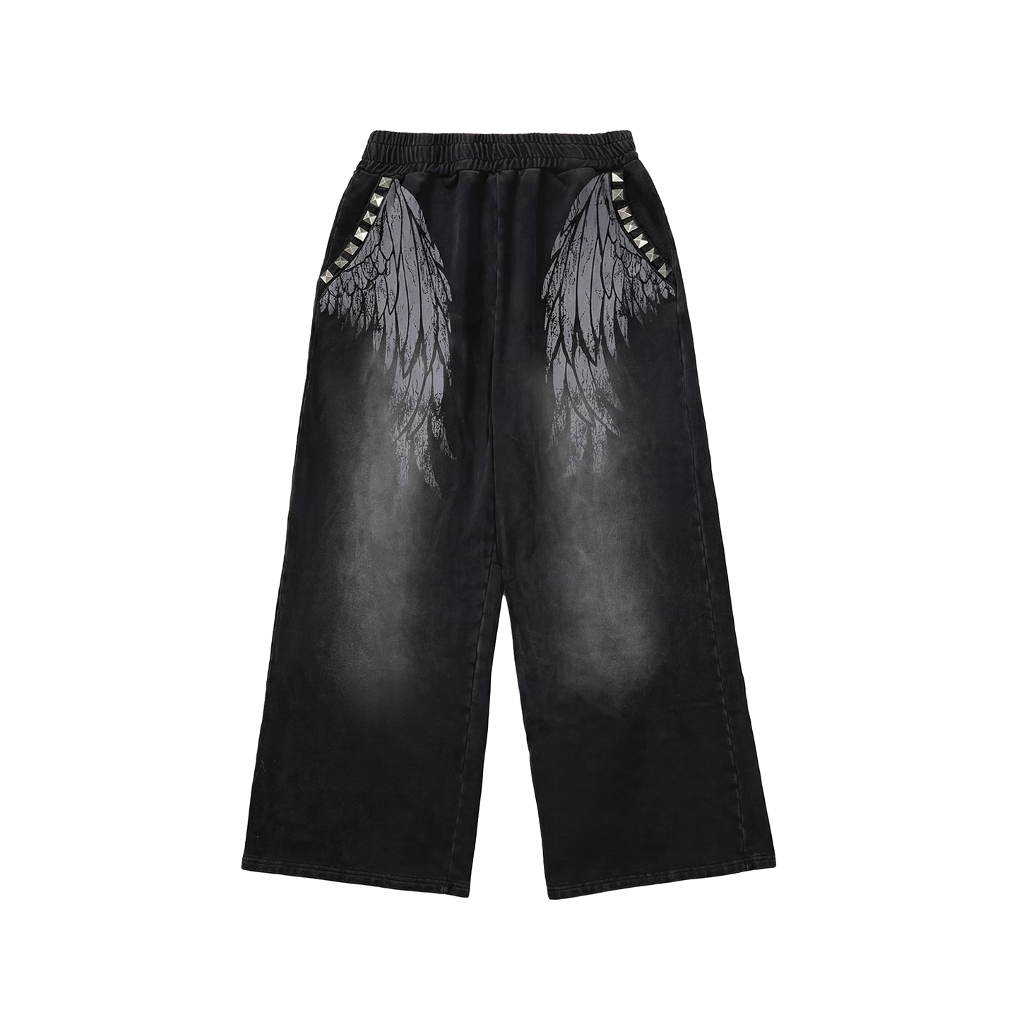 NUMBASIA Broken Wings Studded Baggy Sweatpants — NA6134