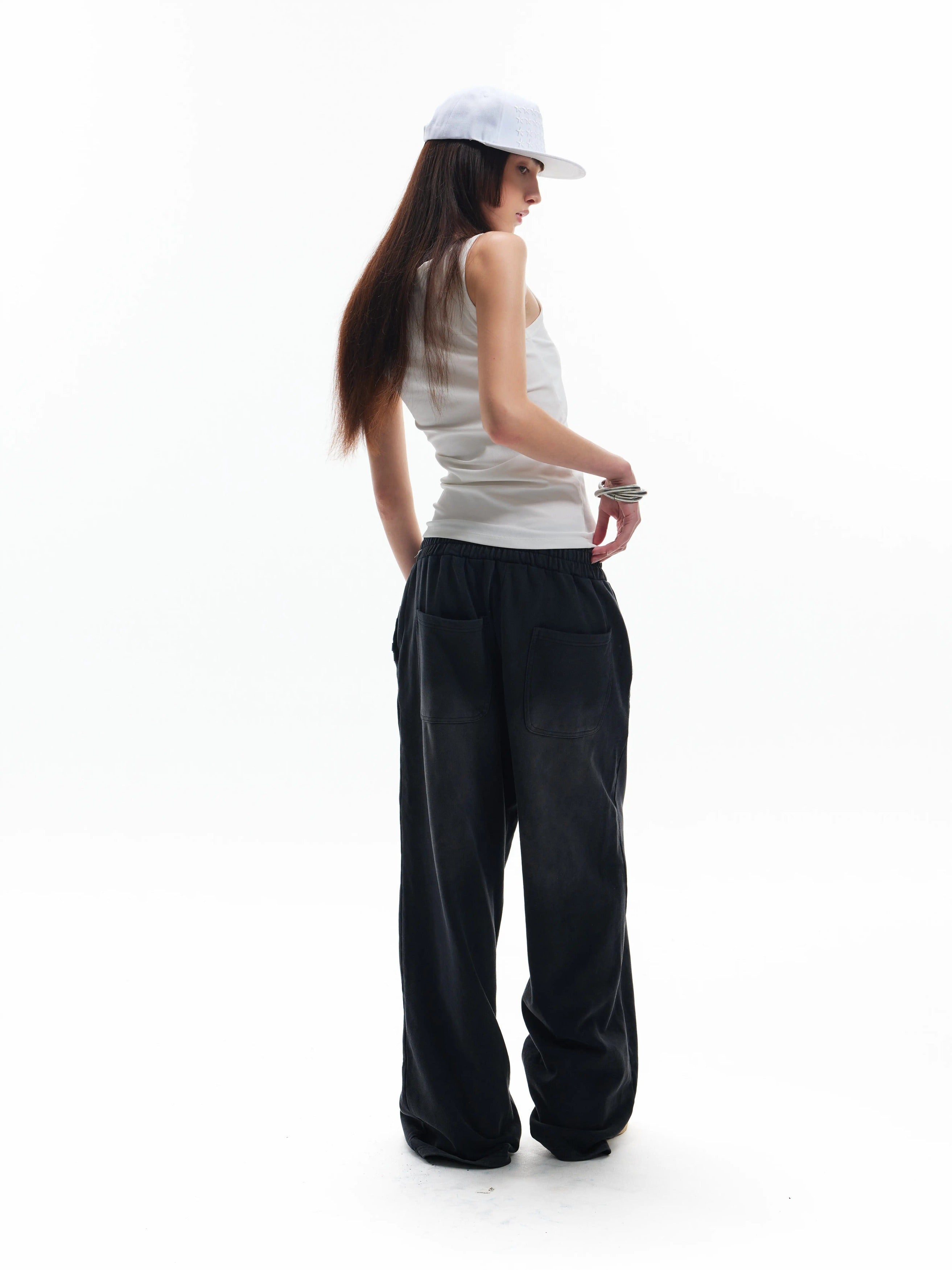 NUMBASIA Broken Wings Studded Baggy Sweatpants — NA6134