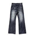 NUMBASIA Distressed Ripple-Wash 13oz Flared Jeans — NA6135