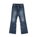 NUMBASIA Scratched Wash Creased Flared Jeans — NA6136