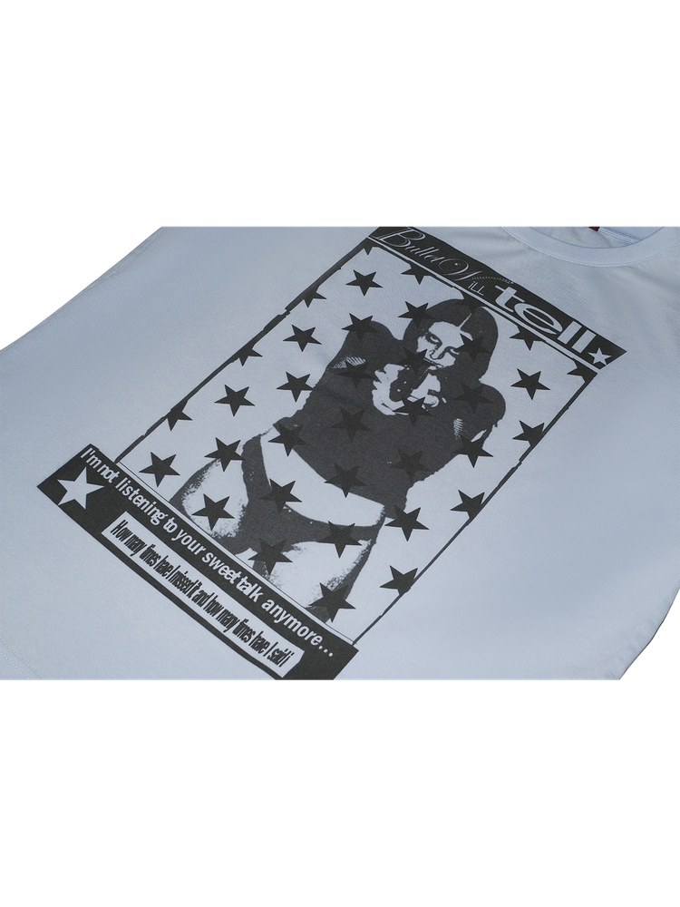 NUMBASIA Star Girl Slogan Washed T-Shirt — NA6141