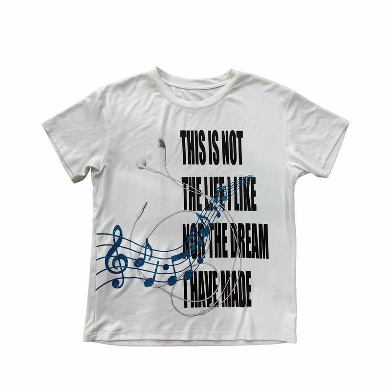 NUMBASIA Vain Headphone Music Note Glitter T-Shirt — NA6145