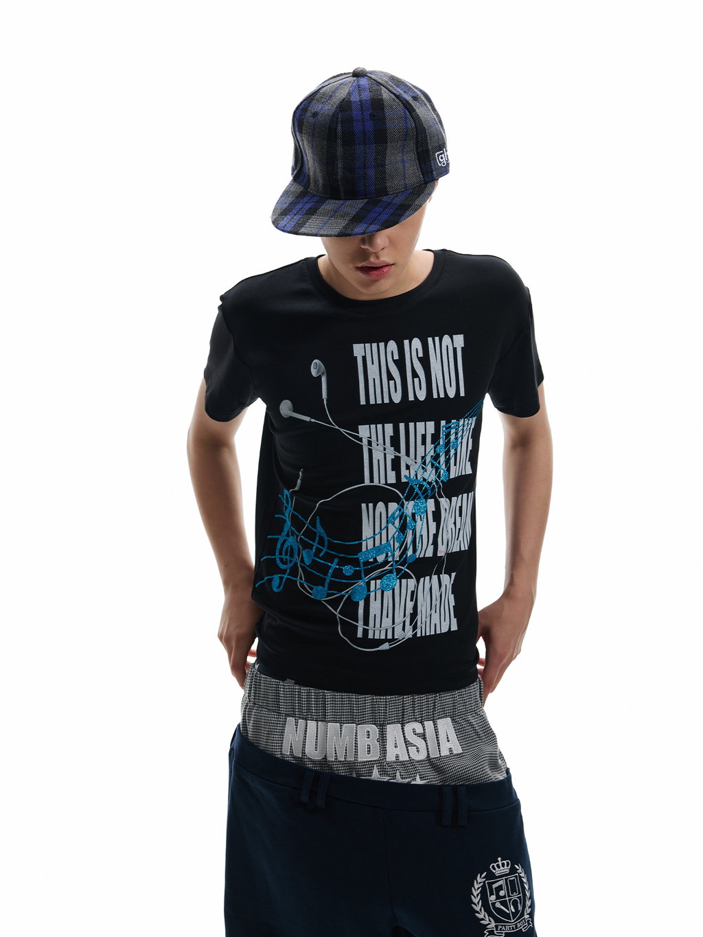 NUMBASIA Vain Headphone Music Note Glitter T-Shirt — NA6145