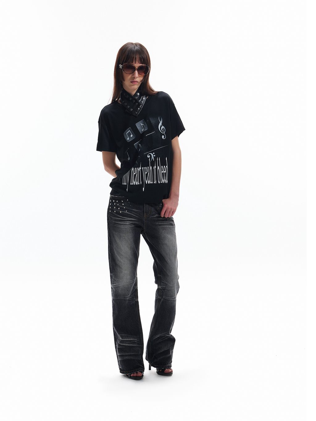 NUMBASIA Emotion Slogan Music Note T-Shirt — NA6146